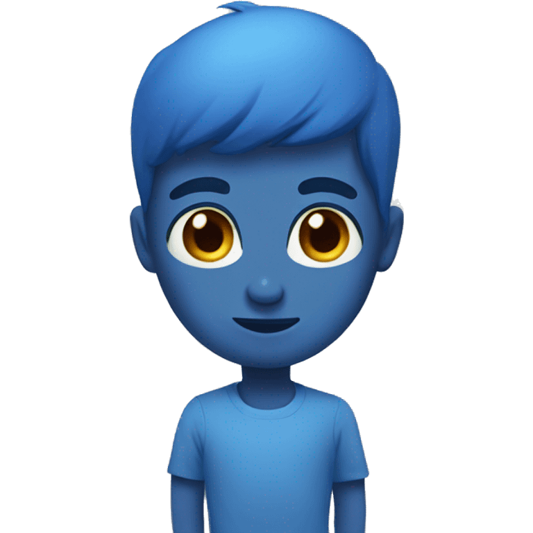 draw a blue human language emoji