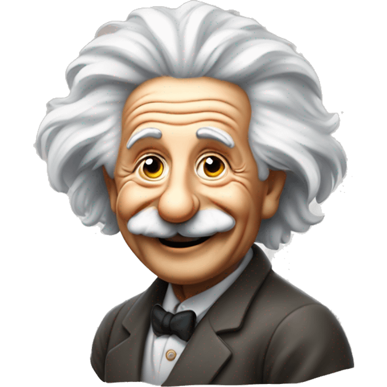 happy albert einstein vawes with hand emoji