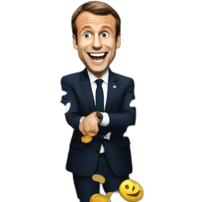 Emmanuel macron laughting emoji