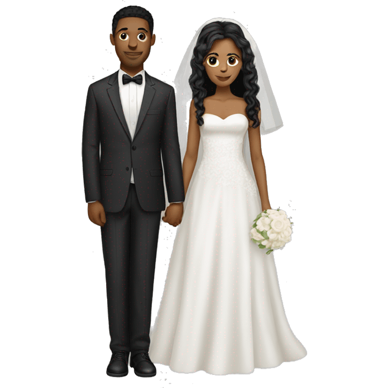 wedding white couple light skin dark hair emoji