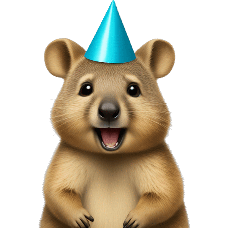 cute quokka wearing a party hat emoji