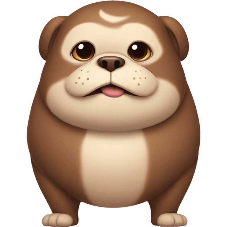 chubby monkey dog with a belly emoji