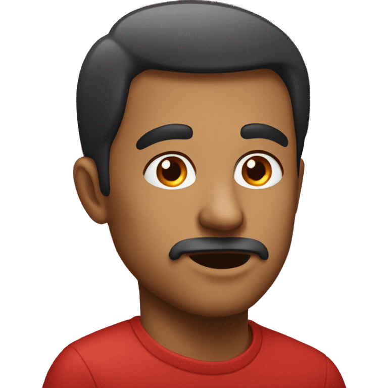 a man with a red liquid running from his nose emoji