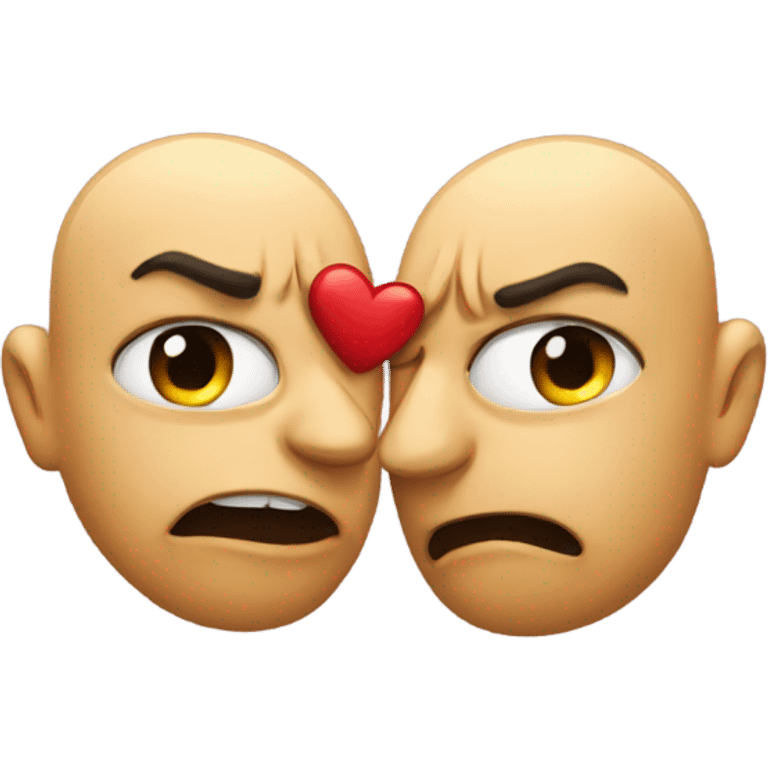 Kissing but angry emoji