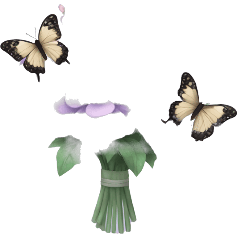 Pastel Purple bouquet with butterflies emoji