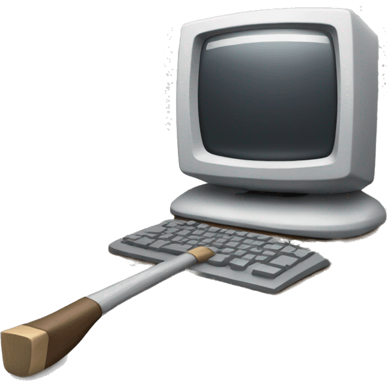 computer with an axe emoji