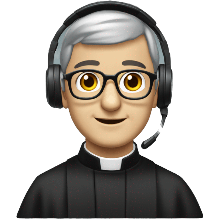 Priest Saint josemaria escriva with a headset emoji