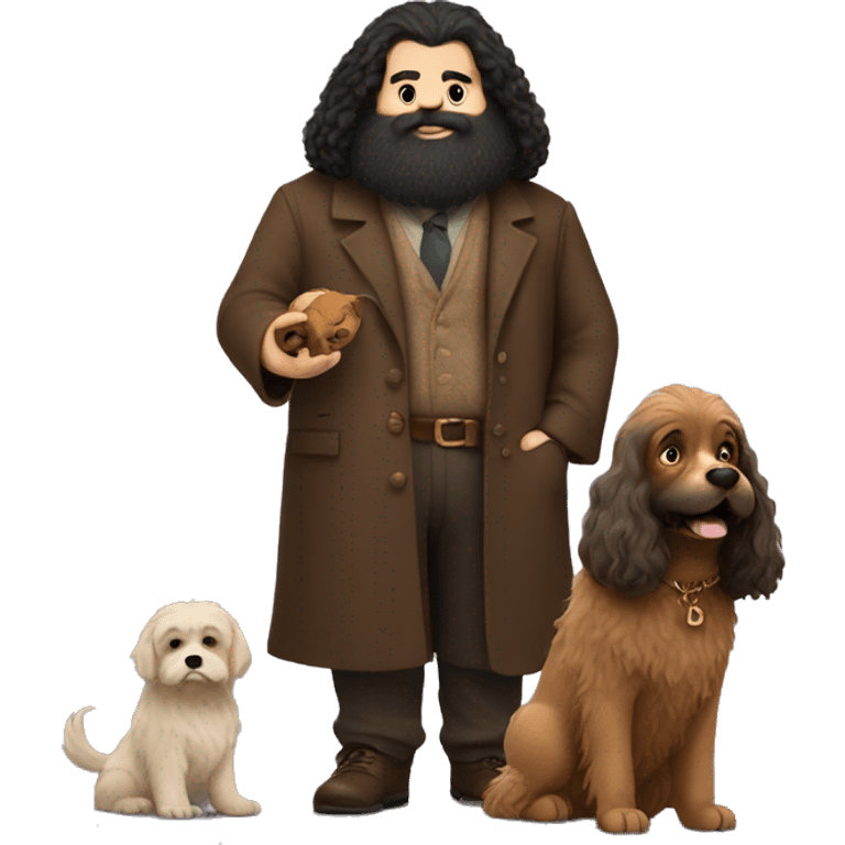 Hagrid with his dog emoji