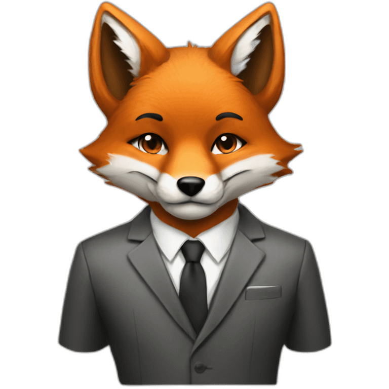 Cool Fox in a suit funny emoji