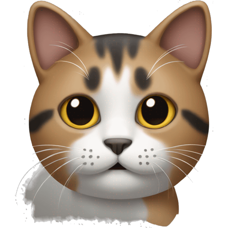 Cat with 3 colors, brown, grey and black emoji