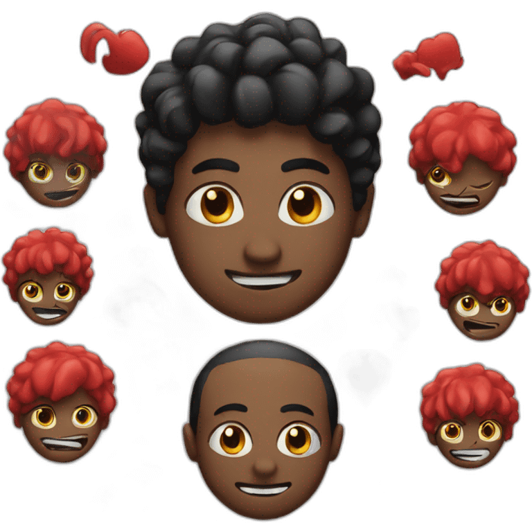 red and black funny emoji