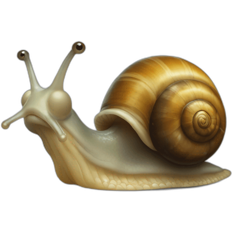 a snail with glass and teeth emoji