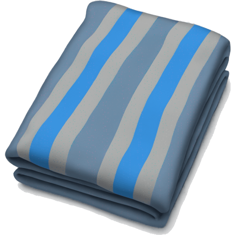 A folded grey blanket with blue stripes  emoji