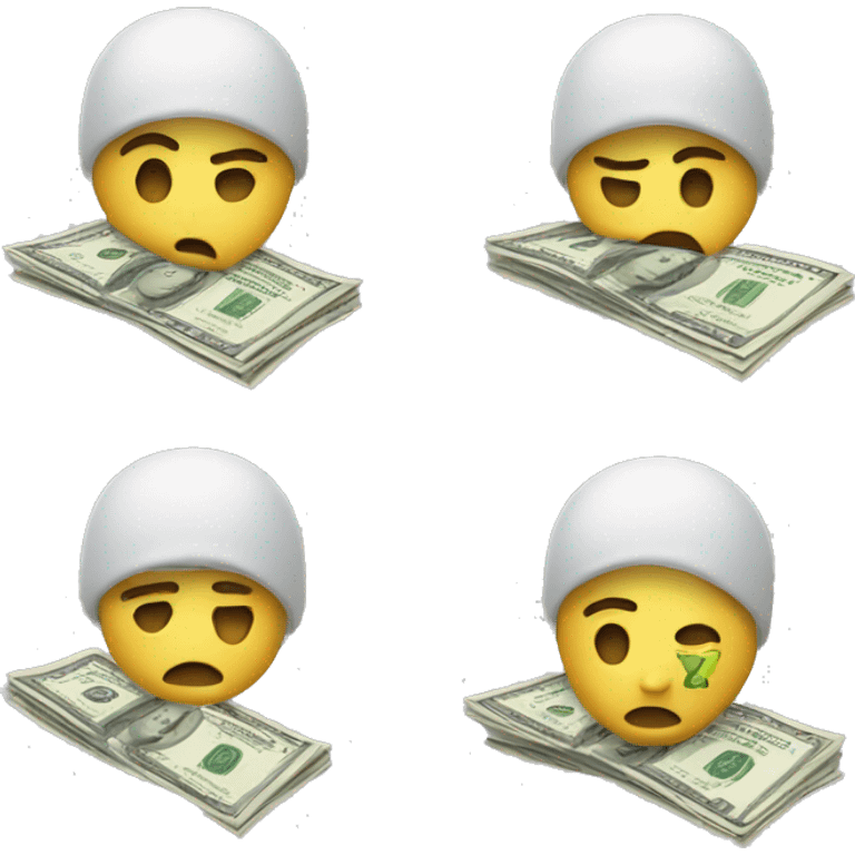 Sad and money flying emoji