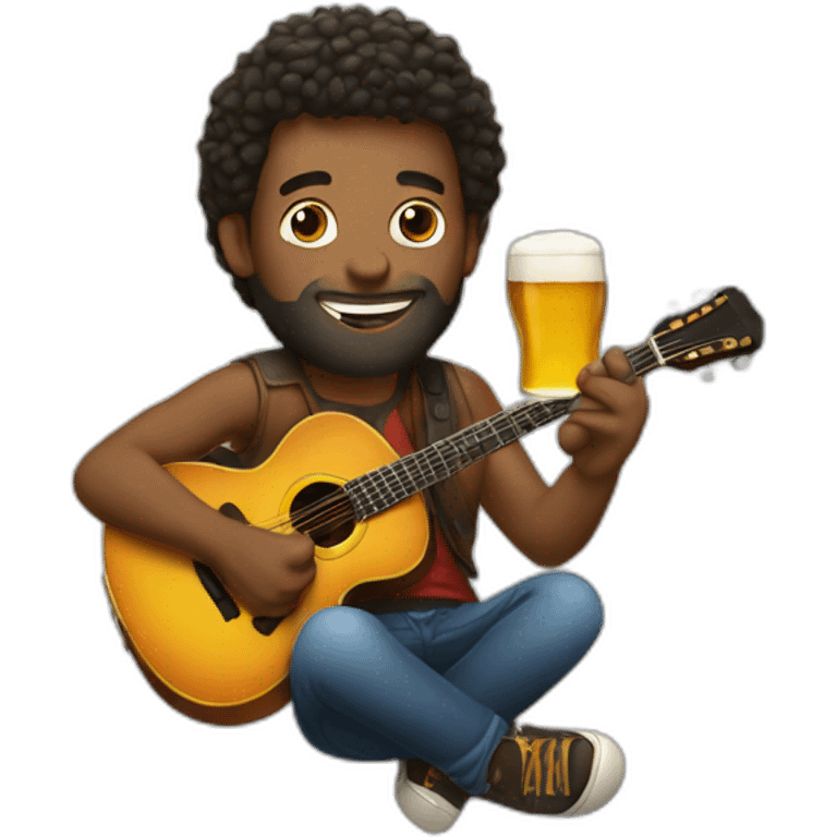 Musician with beer emoji