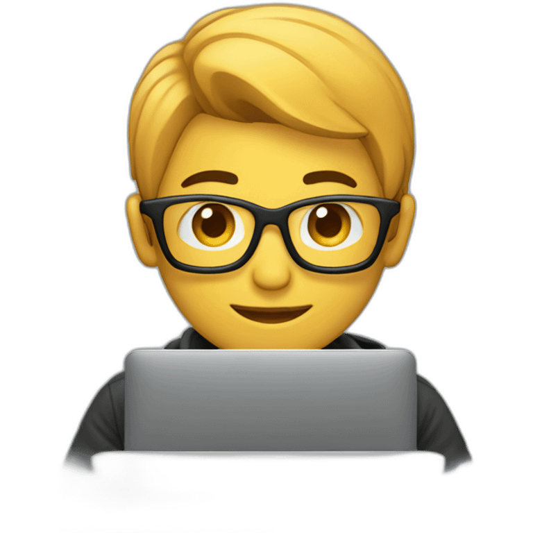 Developer wearing jumper while coding on a macbook emoji