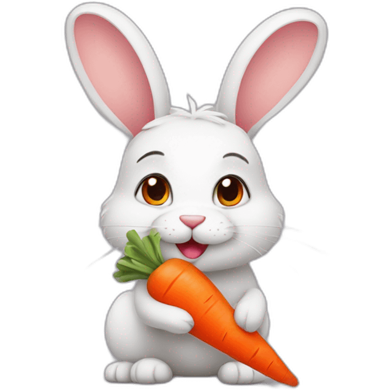 Bunny with carrot ears emoji