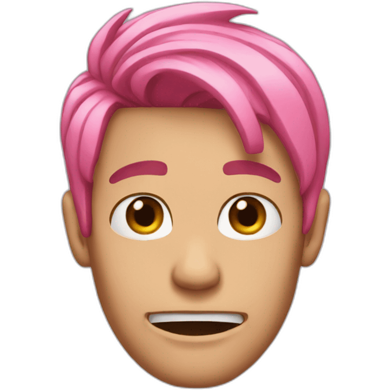 guy pink hair crying emoji