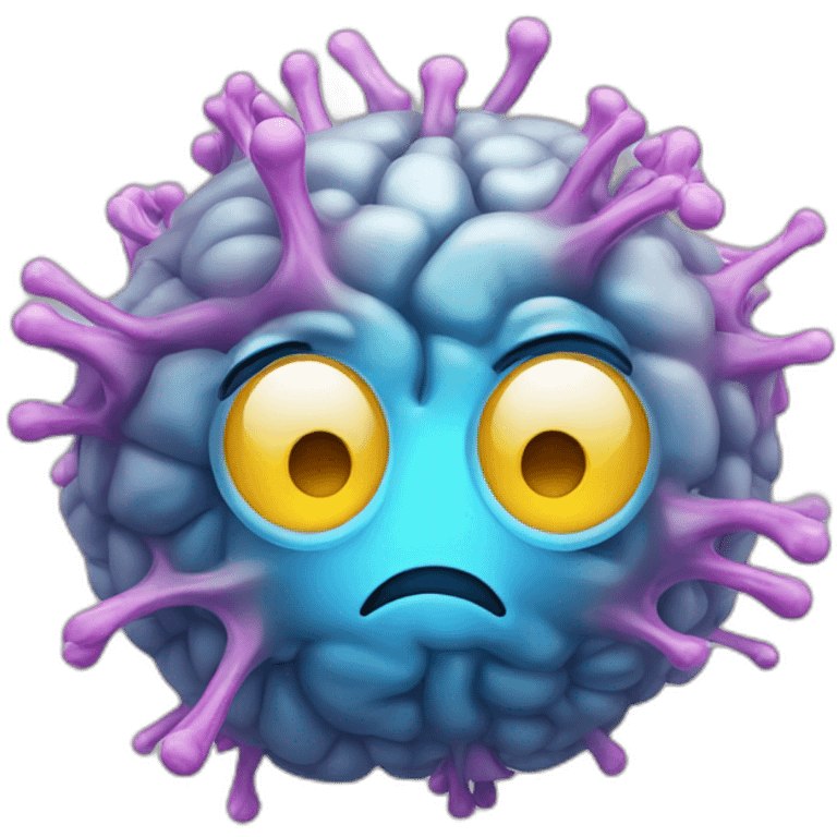 brain cell with sad face emoji