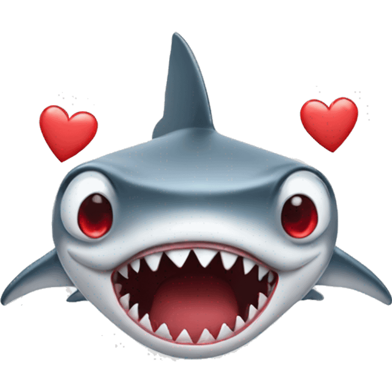 Shark with hearts red on eyes emoji