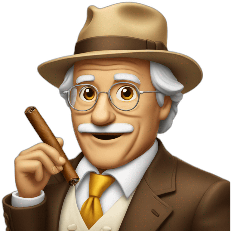 old rich guy with cigar emoji