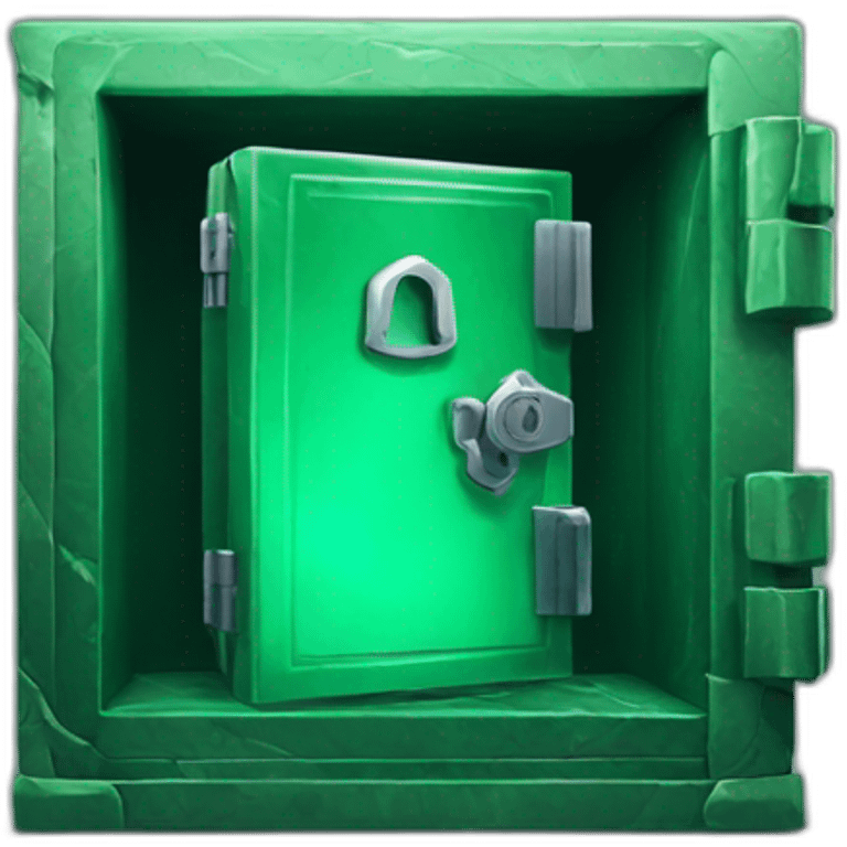 open safe in the middle of the emerald emoji