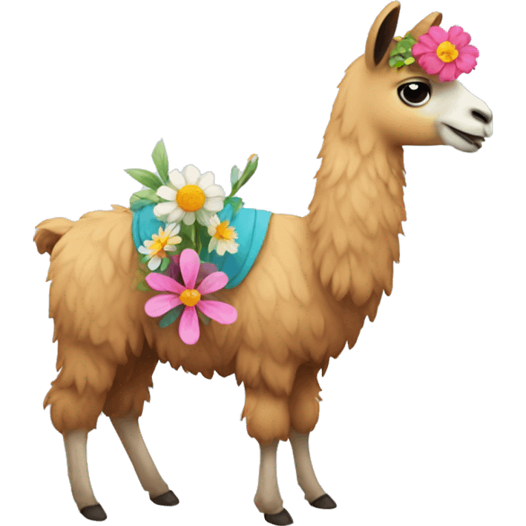 Llama with a flower emoji