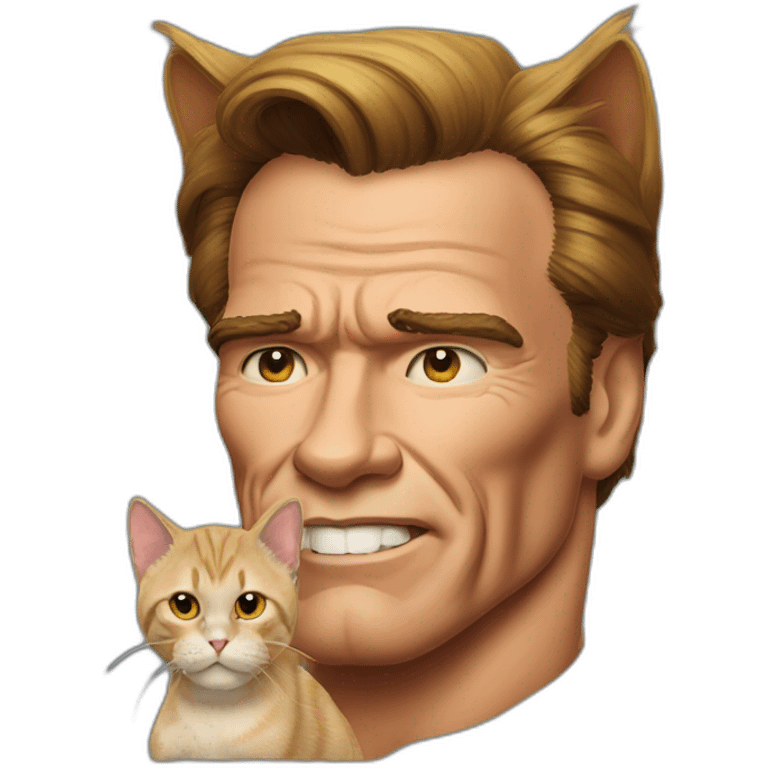 Arnold Schwarzenegger as a cat emoji