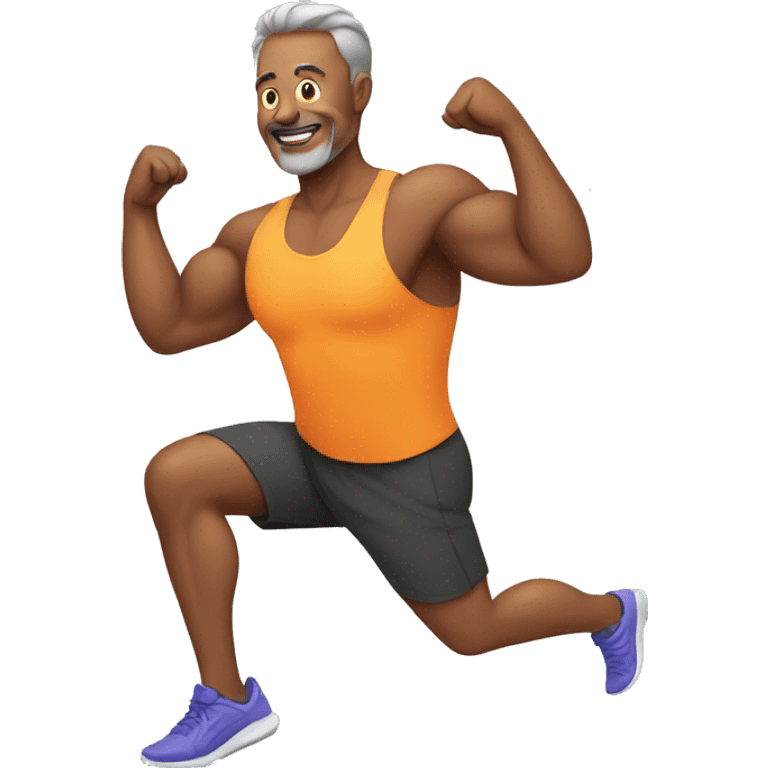 middle aged man exercising emoji