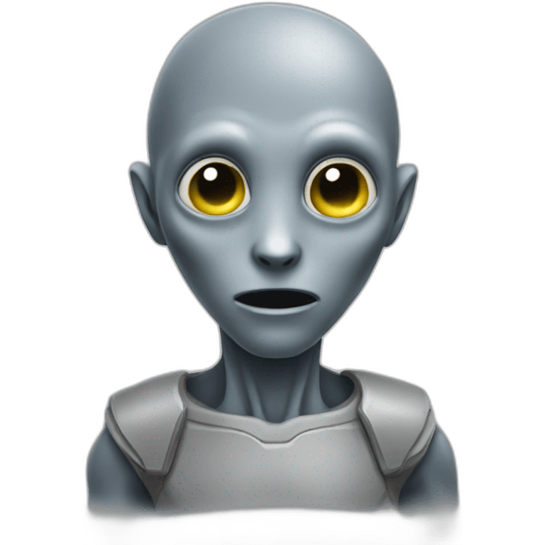 a gray alien as thinking emoji emoji