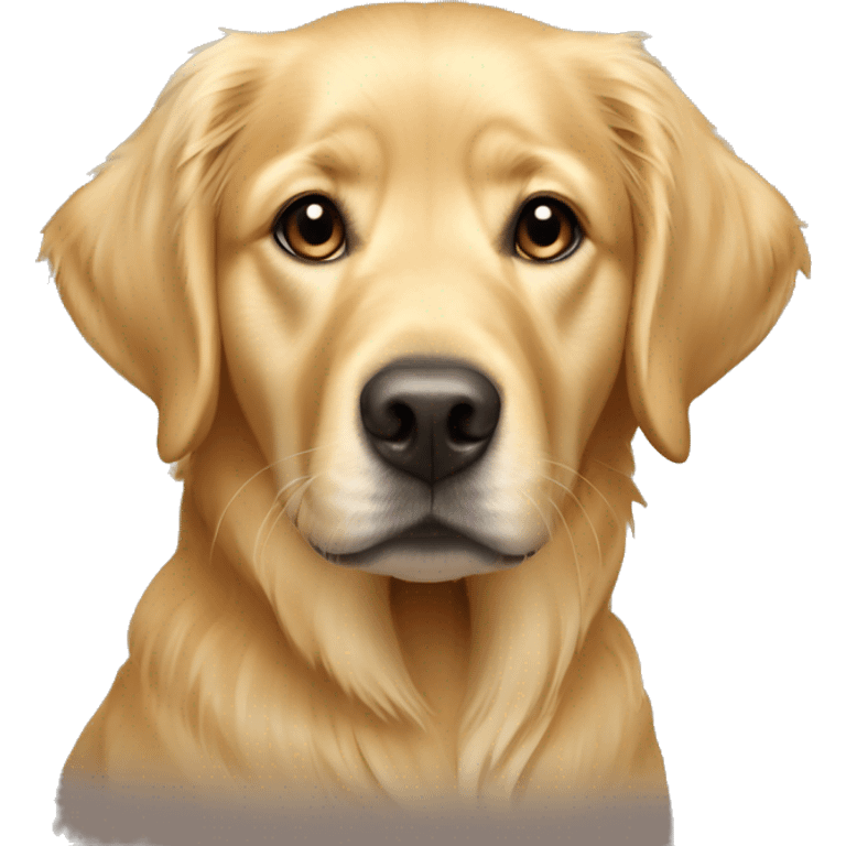 golden retriever huntaway Labrador cross fully blonde dog emoji