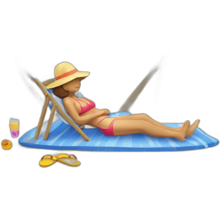 Descansando en la playa emoji