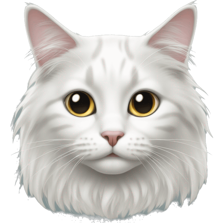 black-and-white cat domestic long-haired emoji