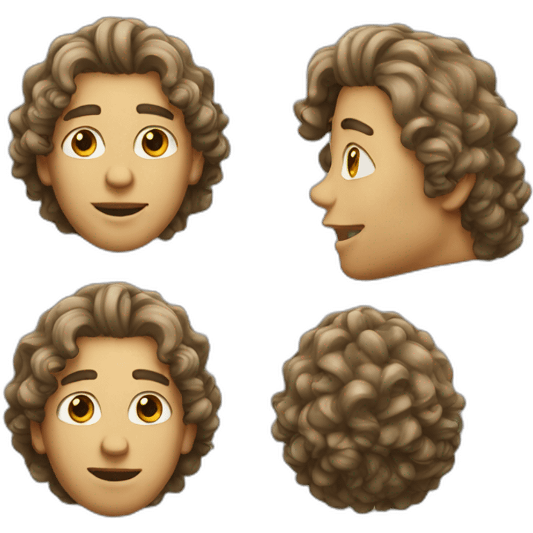 guy long curly hair emoji