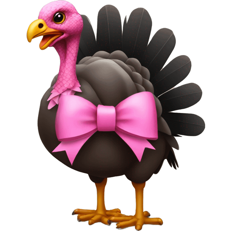 Turkey with a pink bow emoji