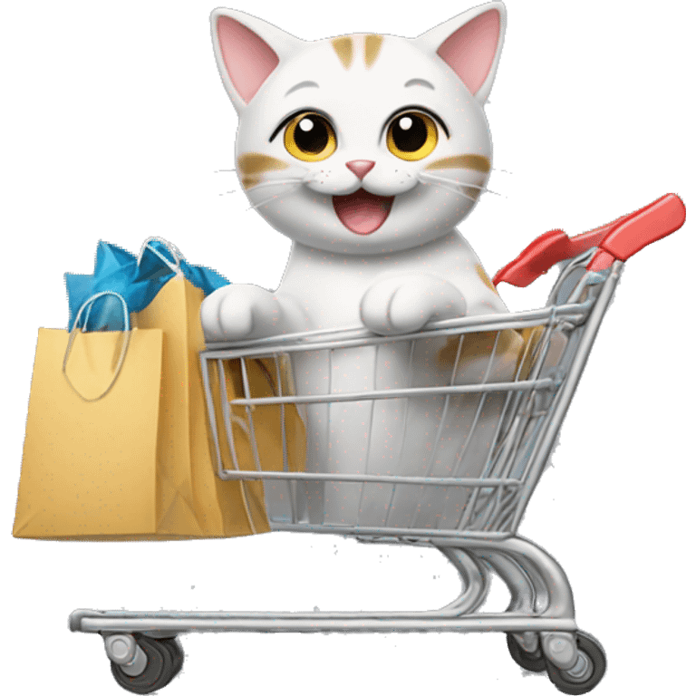 happy cat on a shopping spree emoji