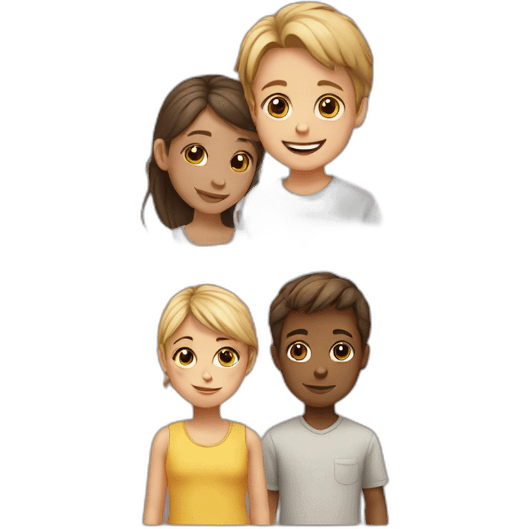 child girl and boy emoji