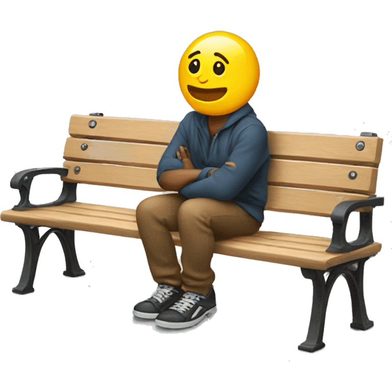 emoji sitting on a bench emoji