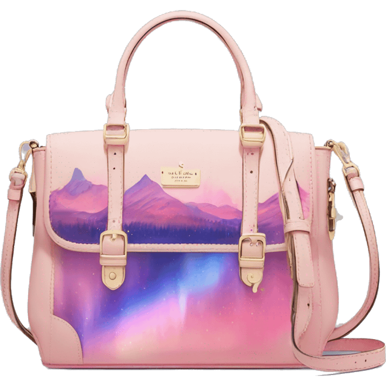 Realistic isolated Aurora borealis kate spade satchel purse.  emoji