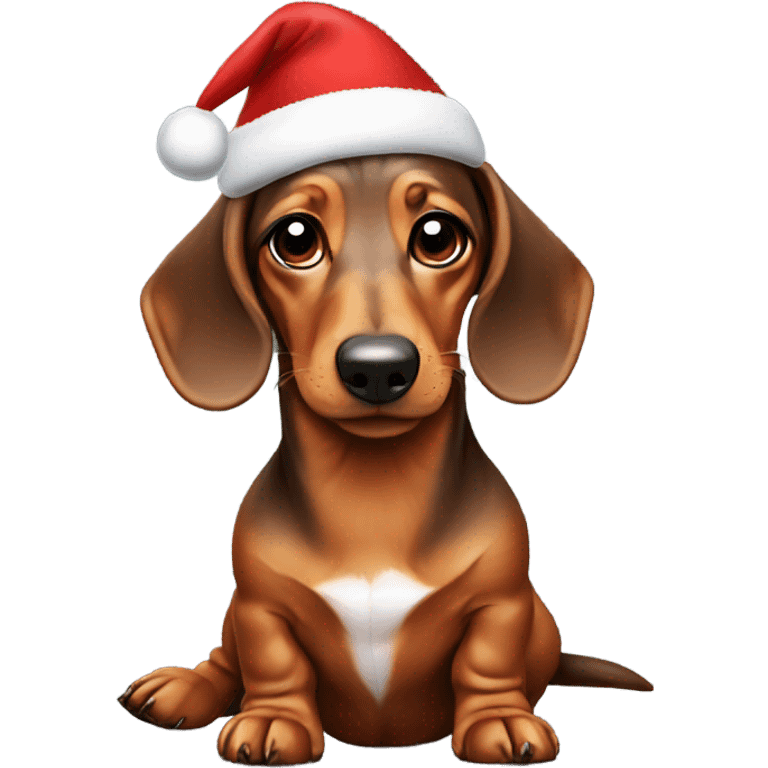 Dachshund with a Christmas hat  emoji