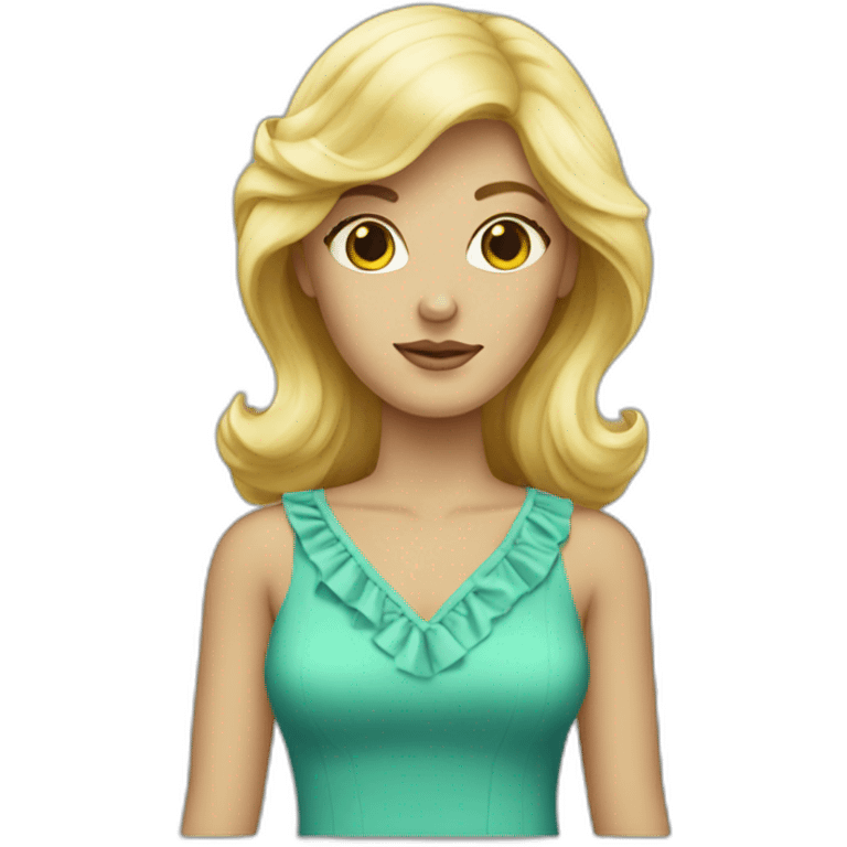 Blonde woman wirh seventies dress emoji