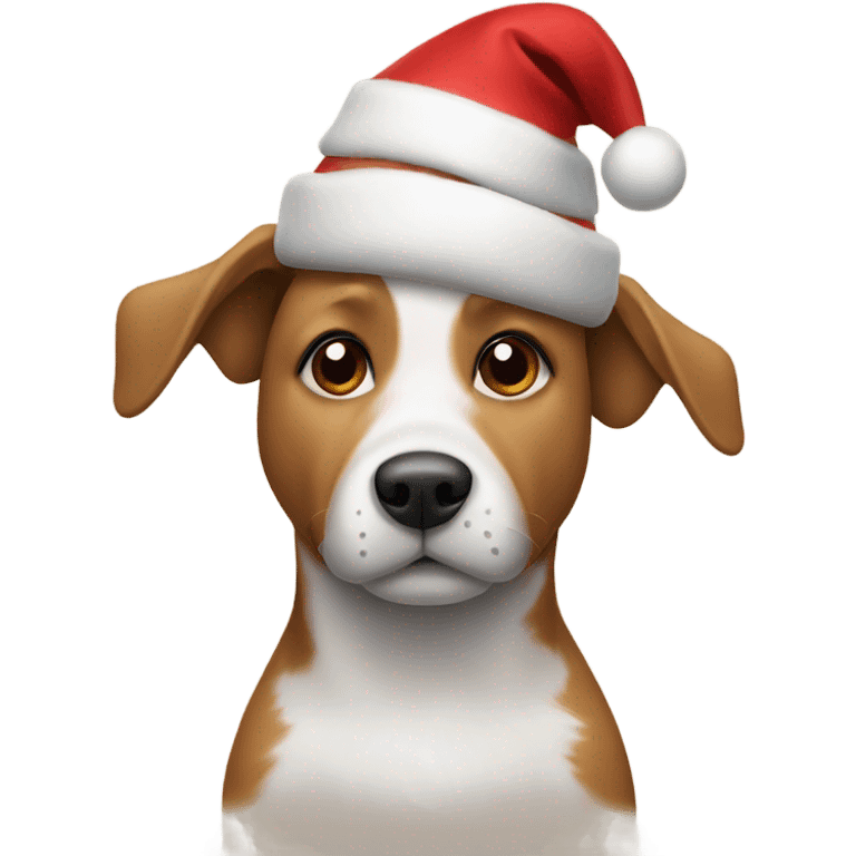 Dog with Christmas hat emoji