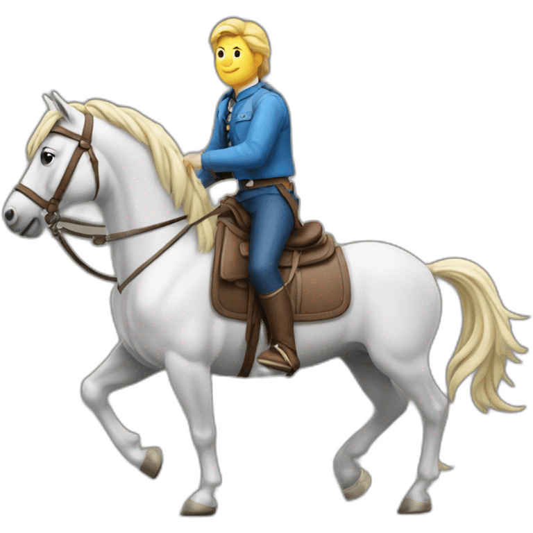 Un gros sur un cheval emoji