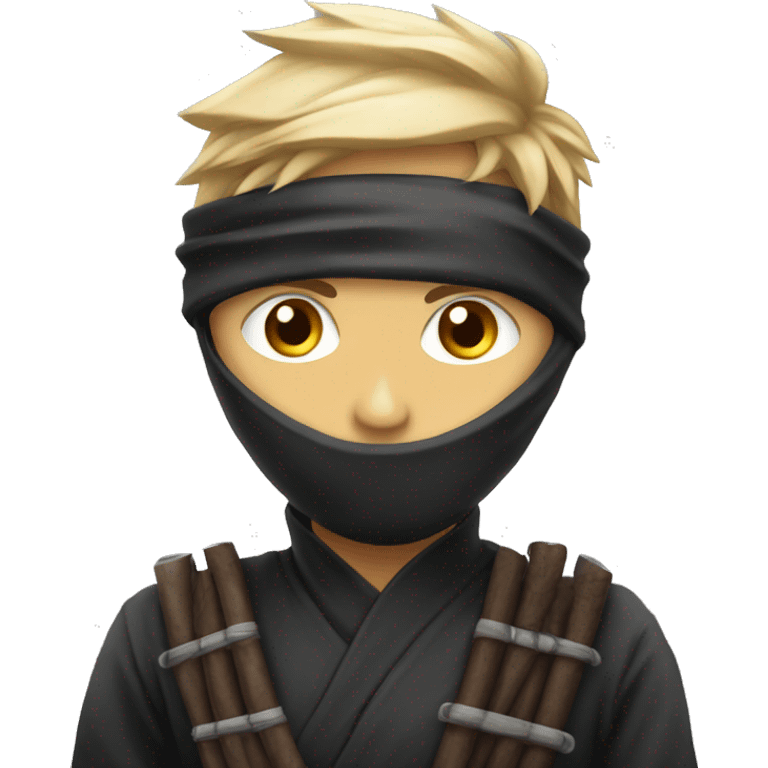 Ninja con ojos cafes emoji