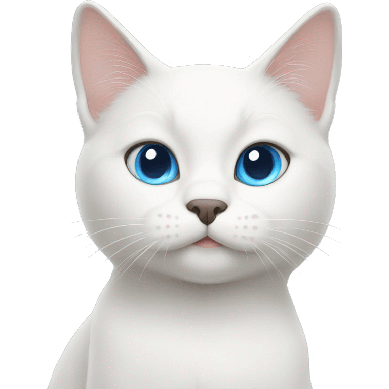 white cat with blue eyes emoji