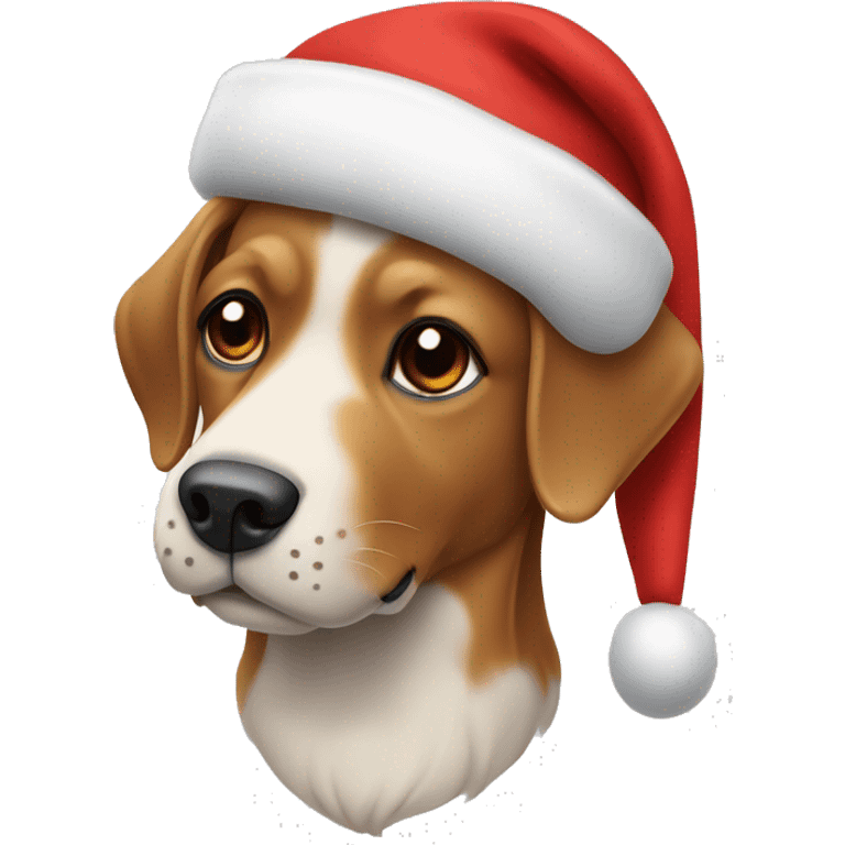 Een hond met een kerstmuts op emoji