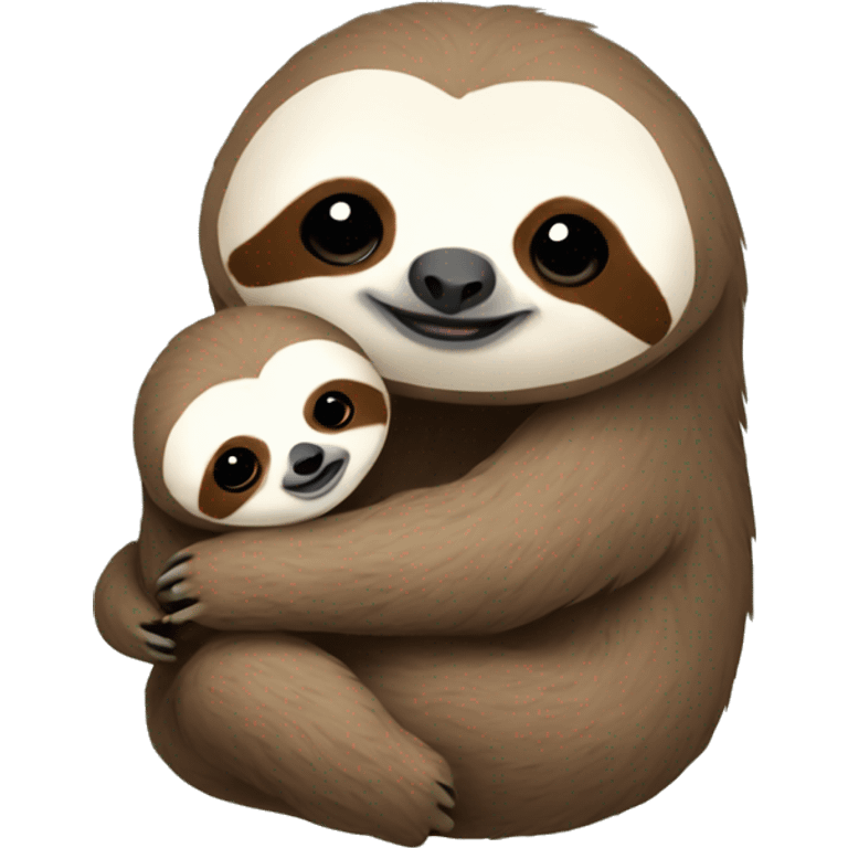 mom sloth with baby sloth on back emoji