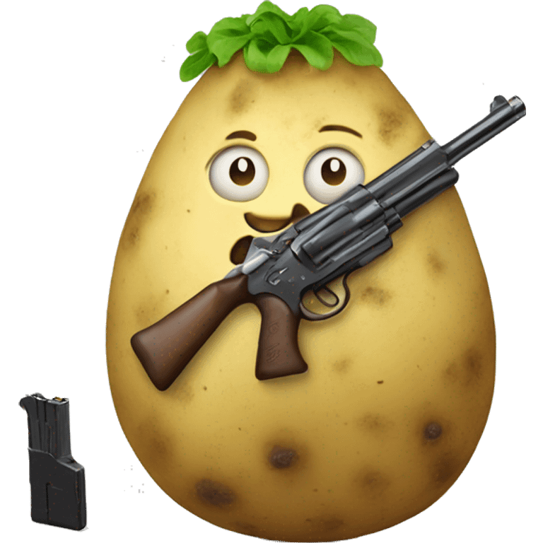 Potato with a gun emoji