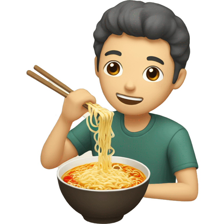 Chat qui mange des ramen emoji