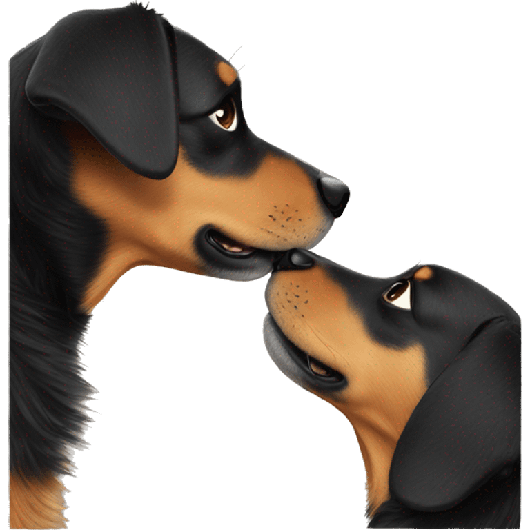 Two dogs kissing emoji